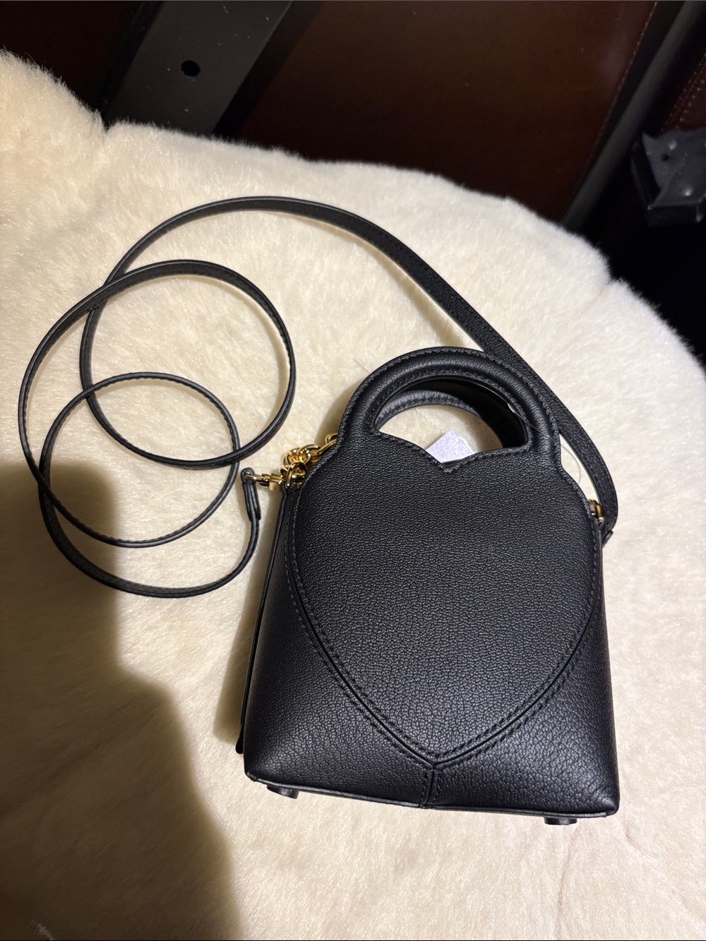 Tiffani and Co black leather mini bag removable strap - cutest designer bag- New - Picture 14 of 16